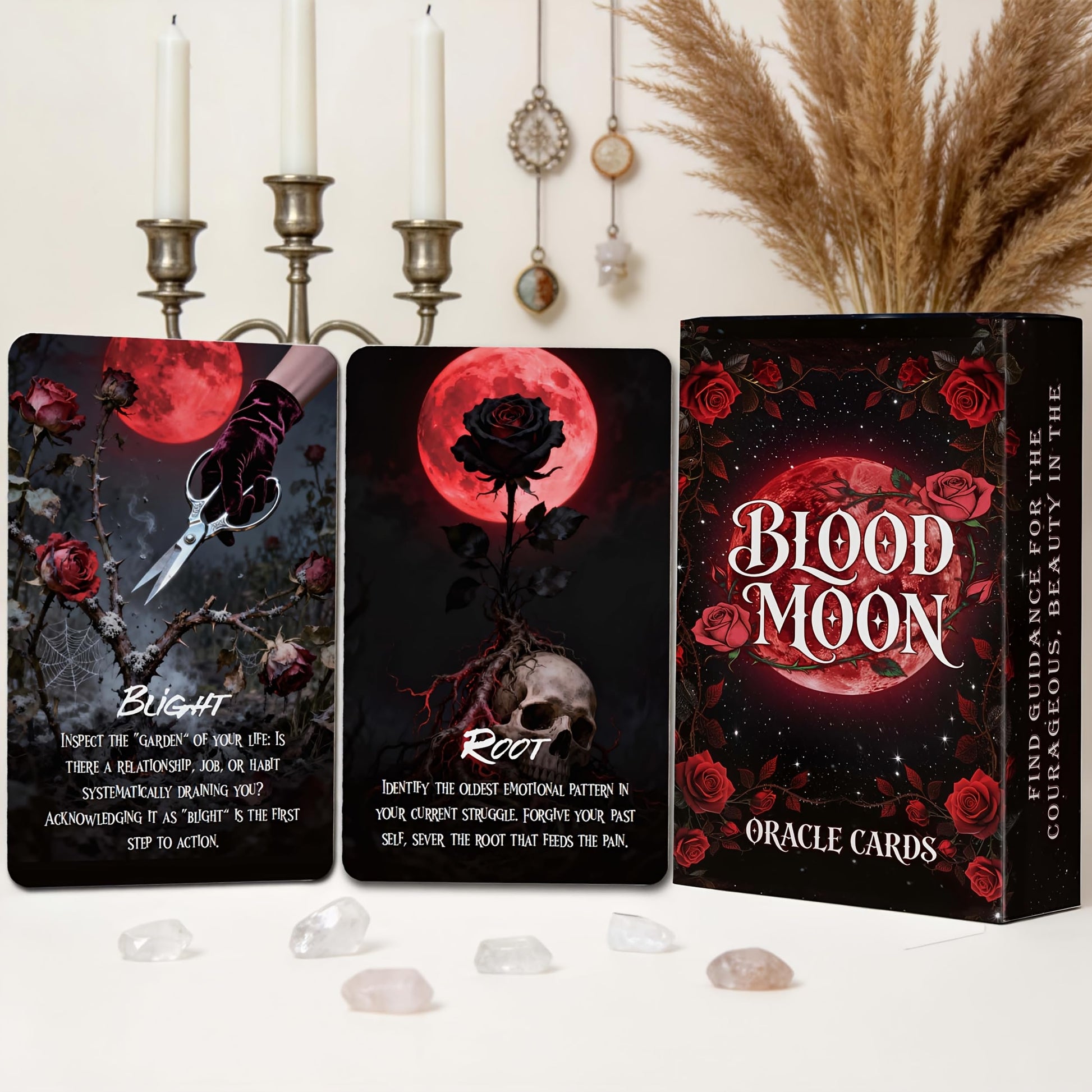 MISS FIRE Blood Moon Oracle Cards: 55-Card Deck for Rituals & Divination | Harness Lunar Eclipse Energy for Shadow Work, Powerful Magic & Profound