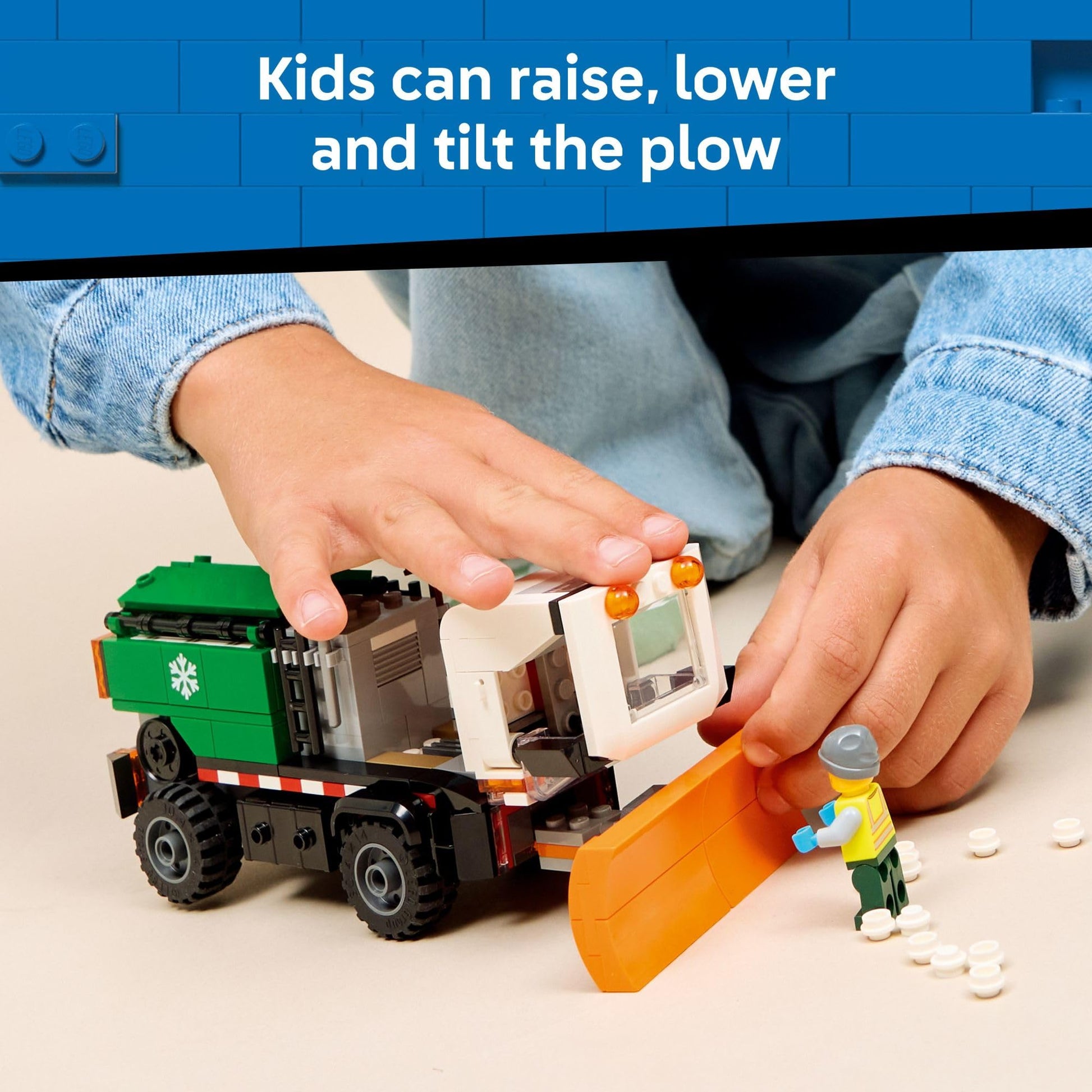 LEGO City Snowplow Truck Building Toy for Kids - Pretend Play Vehicle for Boys & Girls, Ages 5+ - Toy Truck W/Movable Plow & Driver Minifigure - Gift
