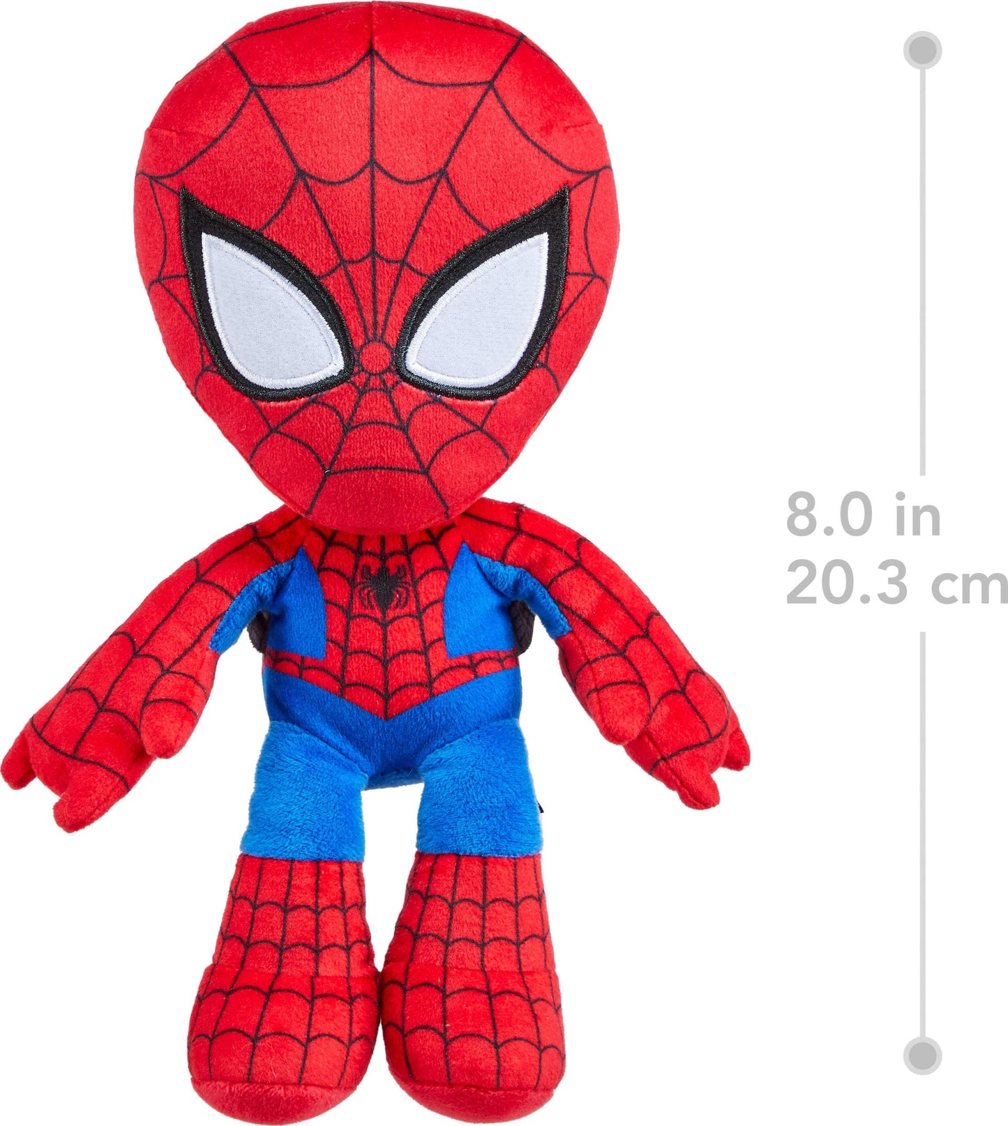 Mattel Marvel Plush Character Figure, 8-inch Spider-Man Super Hero Soft Doll in Fun-to-Touch Fabrics, Collectible For Kids & Fans Ages 3 Years Old