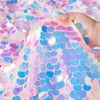 QueenDream Mermaid Tablecloth Pink Payette Sequin Tablecloth for Birthday Ocean Themed Party Princess Girl Baby Shower Decorations 51x35 Inch