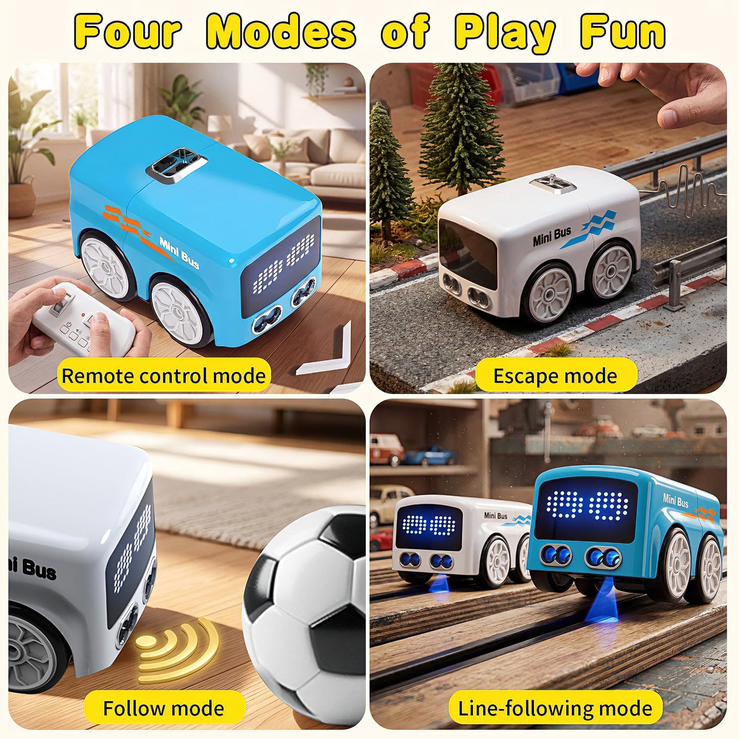MericTop Magic Mini RC Bus, 2.4 GHZ Magic Follows Line Car