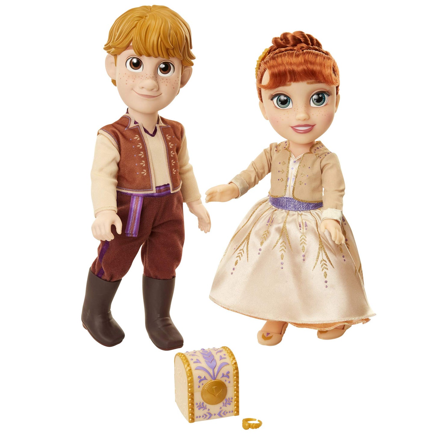 Disney Frozen 2 Anna & Kristoff Dolls Proposal Gift Set, Comes with Ring & Ring Box! Features Authentic Film Details & Design - for Ages 3+