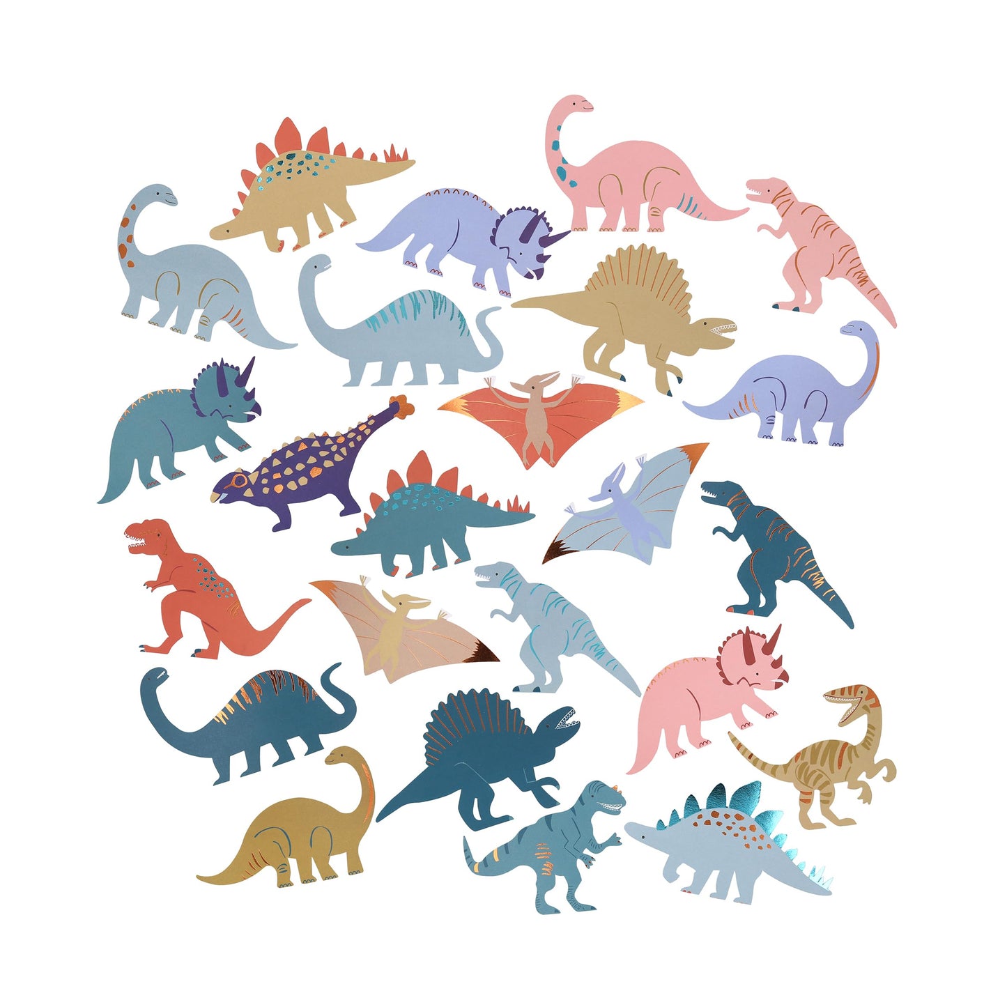 Meri Meri Dinosaur Stickers (Pack of 25), Dinosaur Birthday Party Favors, Decorative Stickers, Matchbox-Style Box, Easy Peel Back.