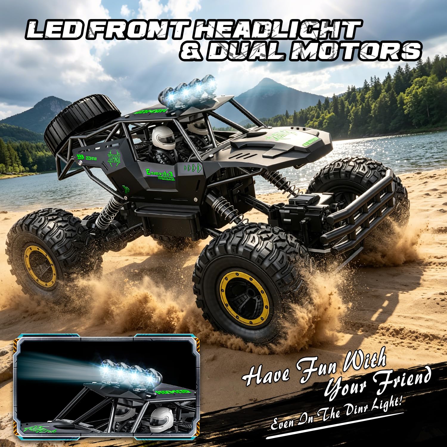 WIAORCHI 1:12 Scale RC Cars Remote Control Car, 4WD Off-Road Monster Truck