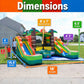 Pogo Bounce House Inflatable Jump Castle Dual Water Slide, Pools, Tropical