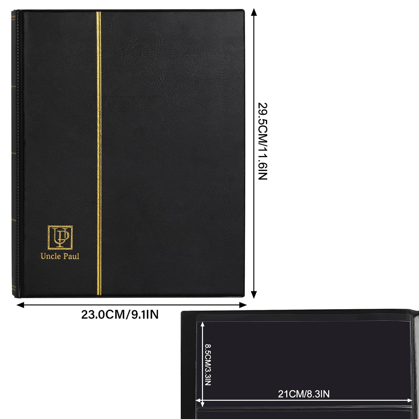 60 Pockets Currency Album - Banknotes Collecting Holder Leatherette Hard Cover Storage Book with Protective Case for Paper Folding Money Dollars Bills