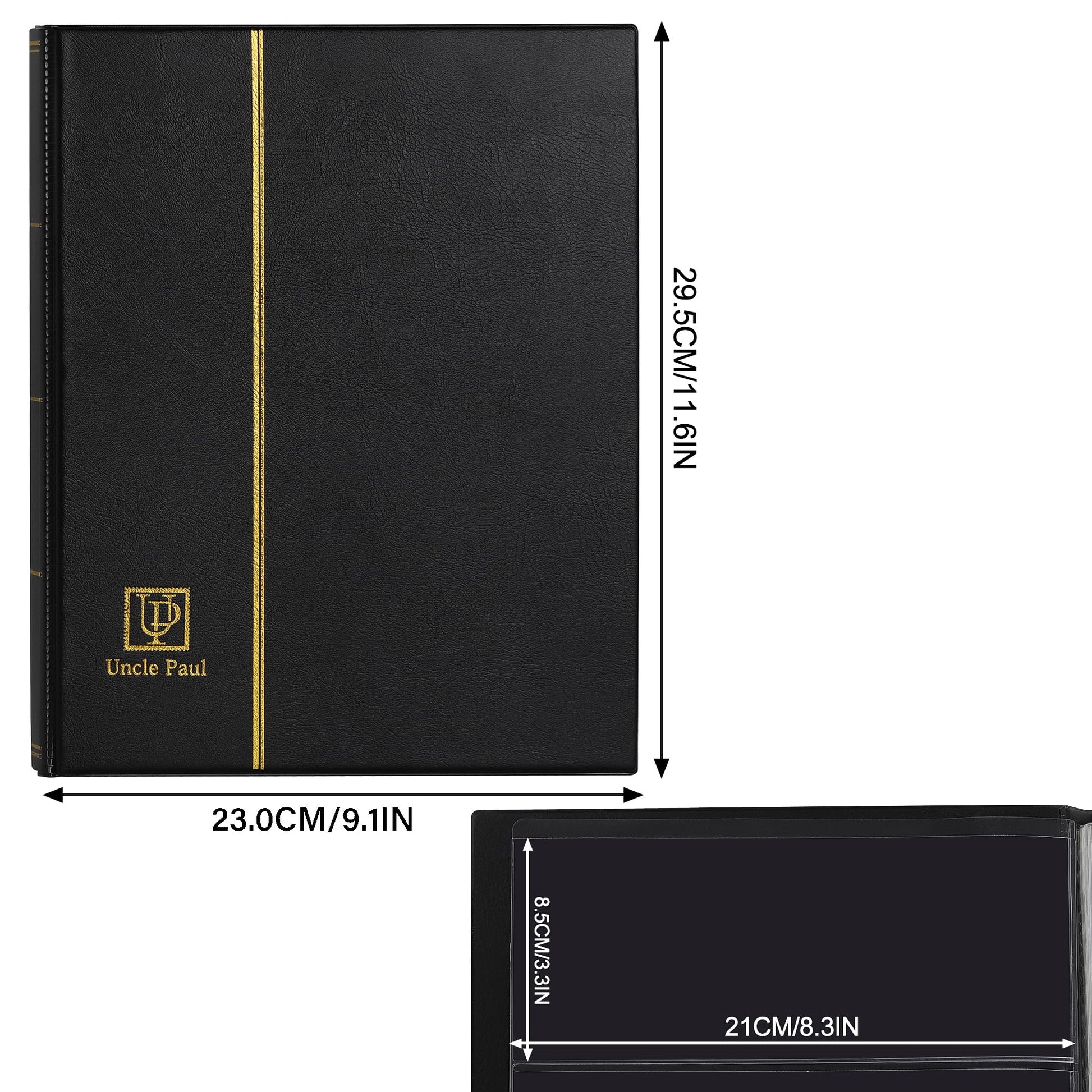 60 Pockets Currency Album - Banknotes Collecting Holder Leatherette Hard Cover Storage Book with Protective Case for Paper Folding Money Dollars Bills