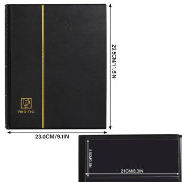 60 Pockets Currency Album - Banknotes Collecting Holder Leatherette Hard Cover Storage Book with Protective Case for Paper Folding Money Dollars Bills