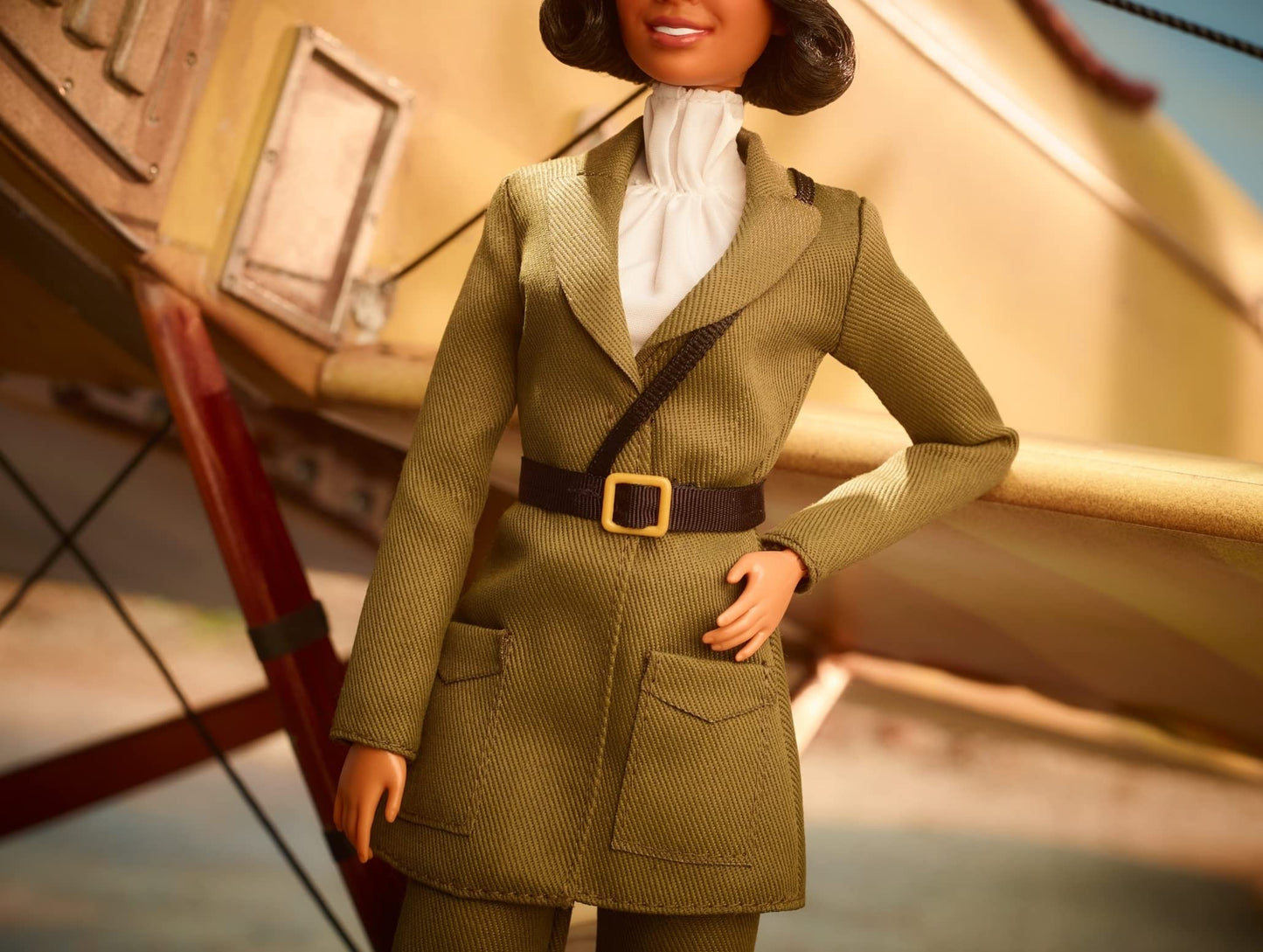 Barbie Inspiring Women Doll, Bessie Coleman Collectible Dressed in Aviator Suit with Helmet and Goggles