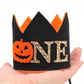 SYESQL Little Pumpkin Birthday Crown - Pumpkin Birthday Hat, Ghost Witch One Birthday (Pumpkin 1st Birthday Crown Black)