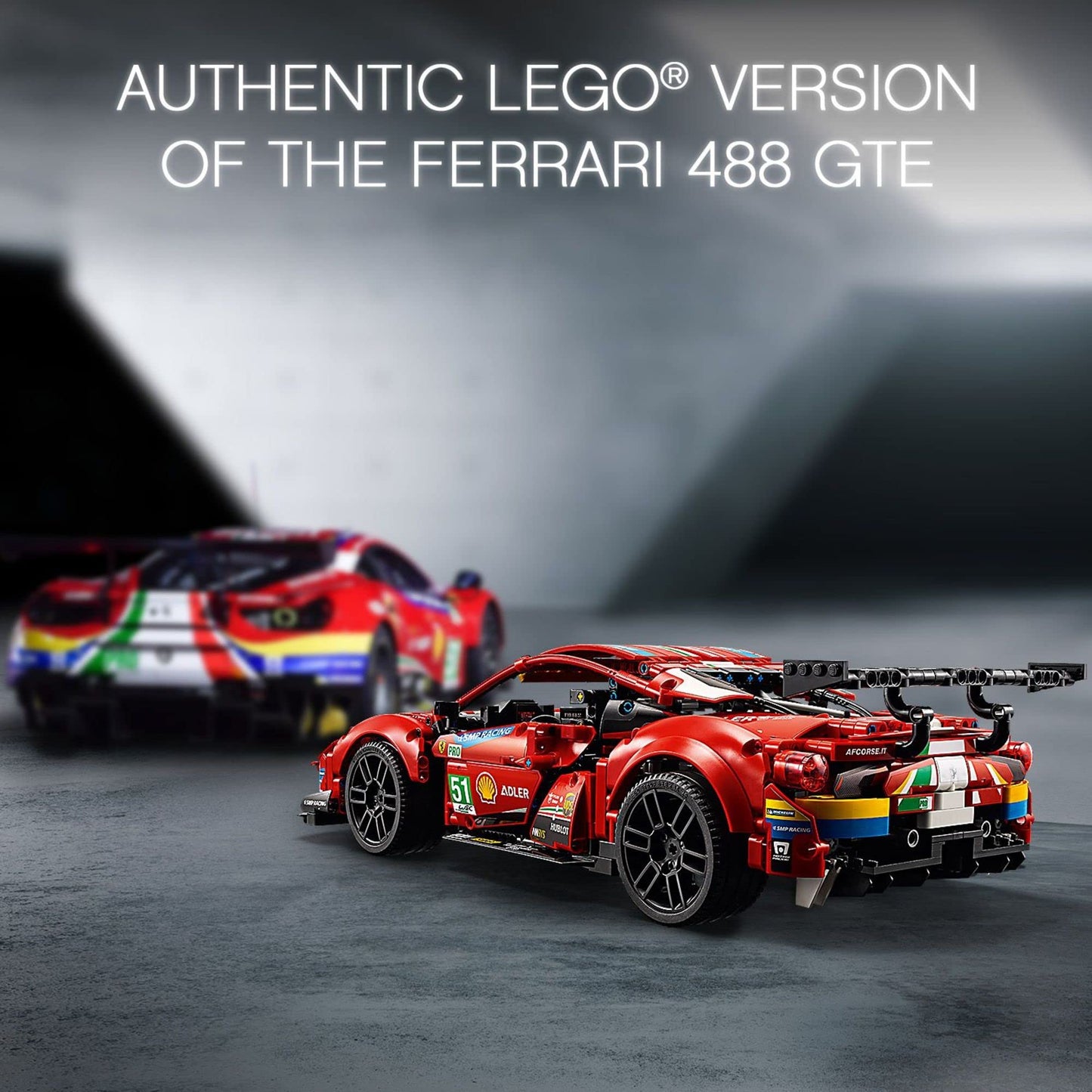 LEGO Technic Ferrari 488 GTE “AF Corse #51” 42125 - Champion GT Series Sports Race Car, Exclusive Collectible Model Kit, Collectors Set for Adults to