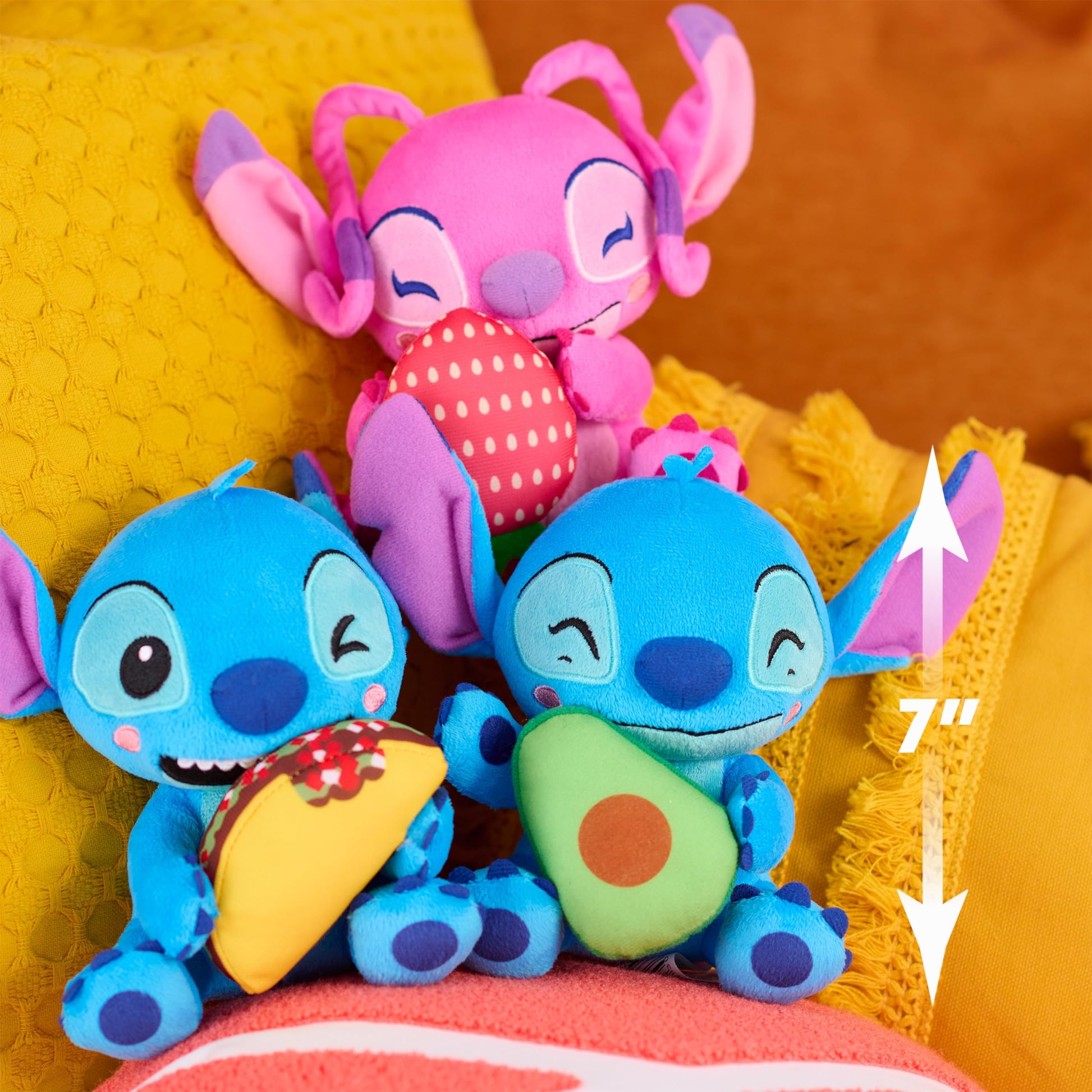 Disney Stitch Small 7-inch Plush Stuffed Animal, Stitch with Avocado, Kids Toys for Ages 2 Up by Just Play
