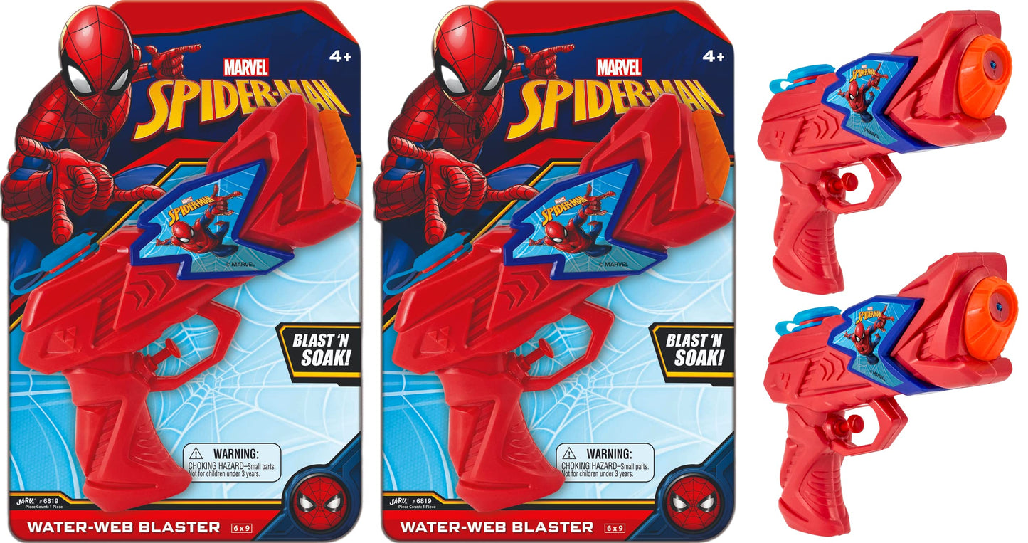JA-RU Marvel Spiderman Water Squirt Gun Toy 2 Units 6819-2