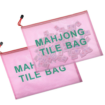czzwak 2Pack Mahjong Tile Bag, Case for American Mah jong, Mahjong Gifts Accessories, Red