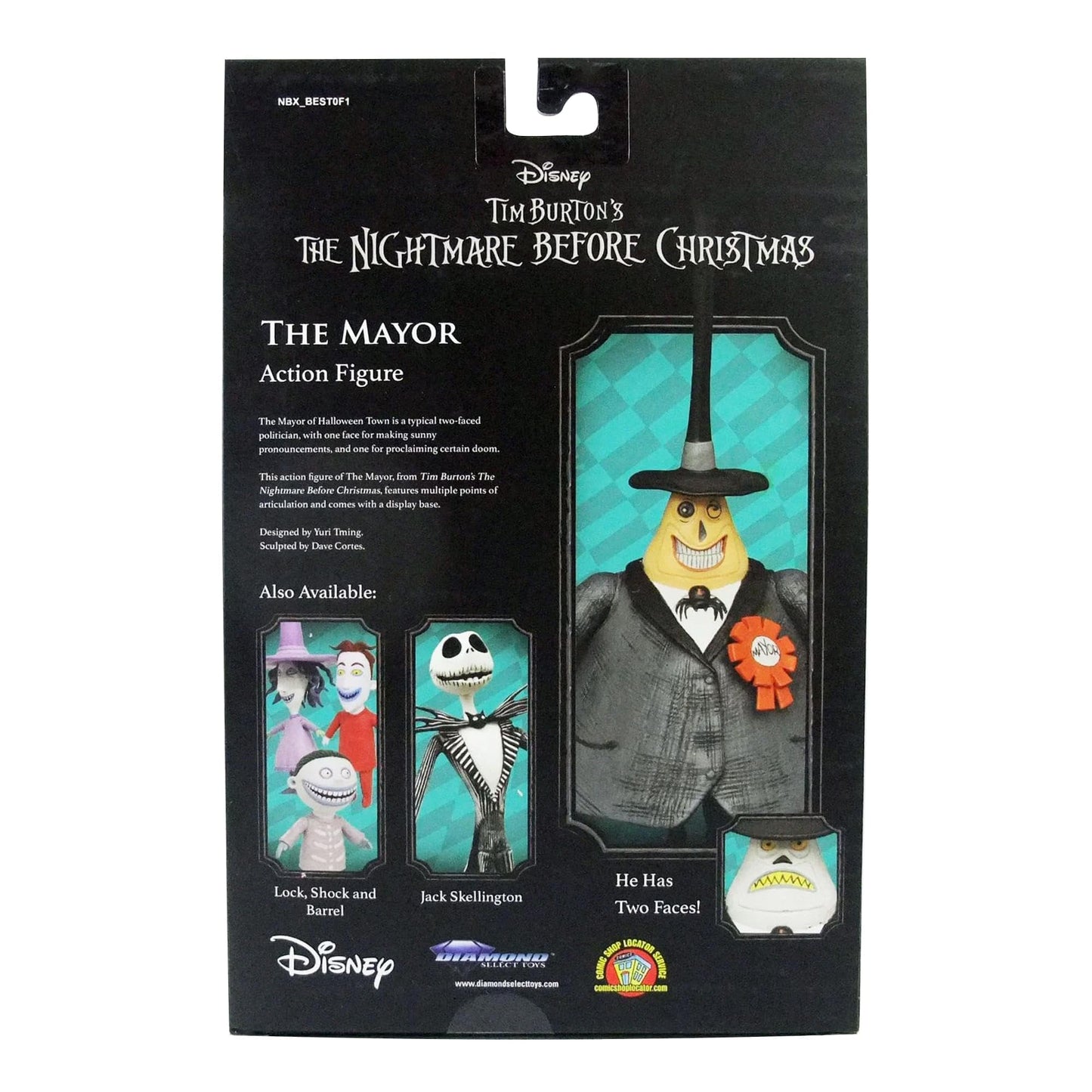 Diamond Select Toys The Nightmare Before Christmas Best of Series: Mayor Action Figure, Multicolor