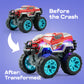 Jova Vroomix 2 Pack Smash & Bump Monster Truck Toys, Crashing Cars with Crash Sounds and Flashing Lights for Toddler Toys Age 3 4 5 6 7 Boy Birthday