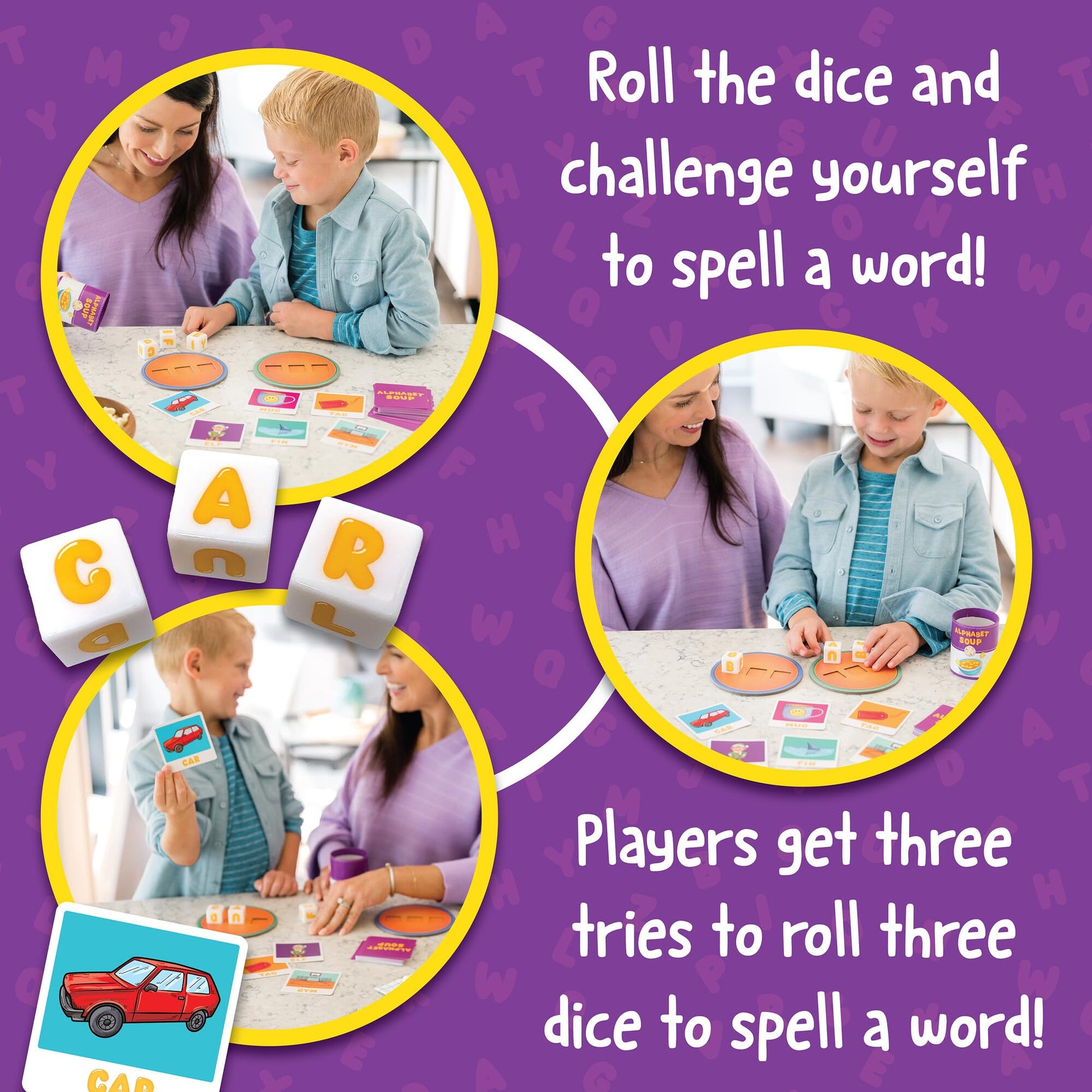 Peaceable Kingdom Alphabet Soup Spelling Game - Educational Boardgame for Kids Aged 3 and Up - Preschool Learning Activities - Kindergarten Learning