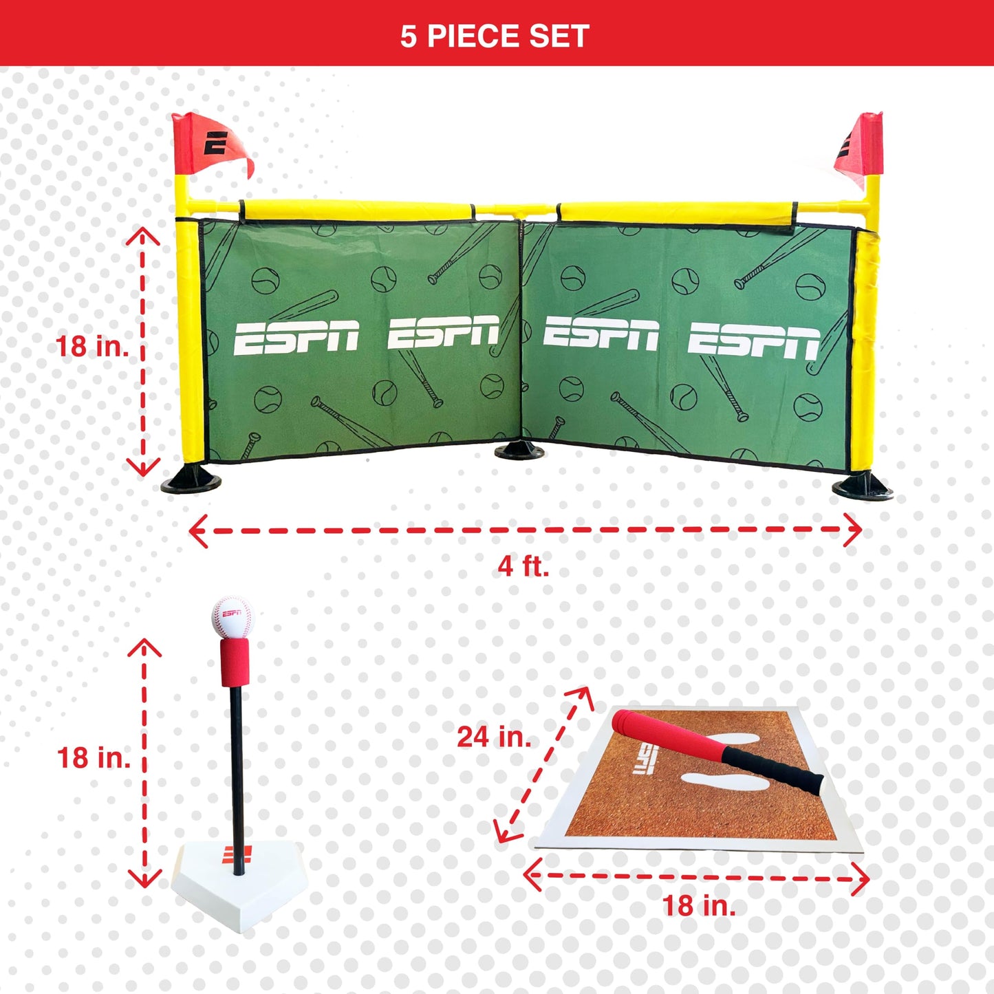 ESPN My First Home Run Batting Tee for Kids Aged 3-5