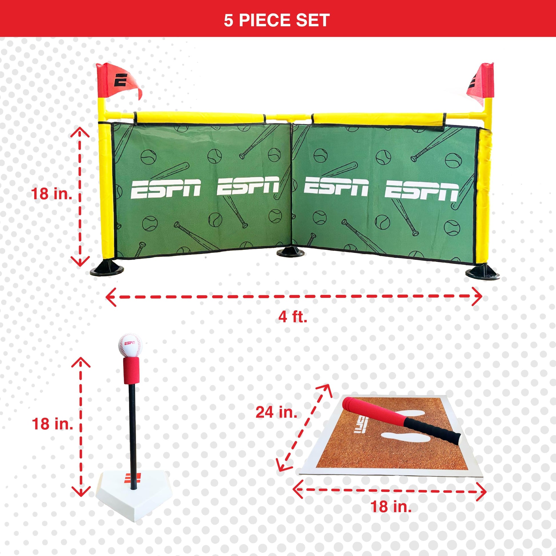ESPN My First Home Run Batting Tee for Kids Aged 3-5