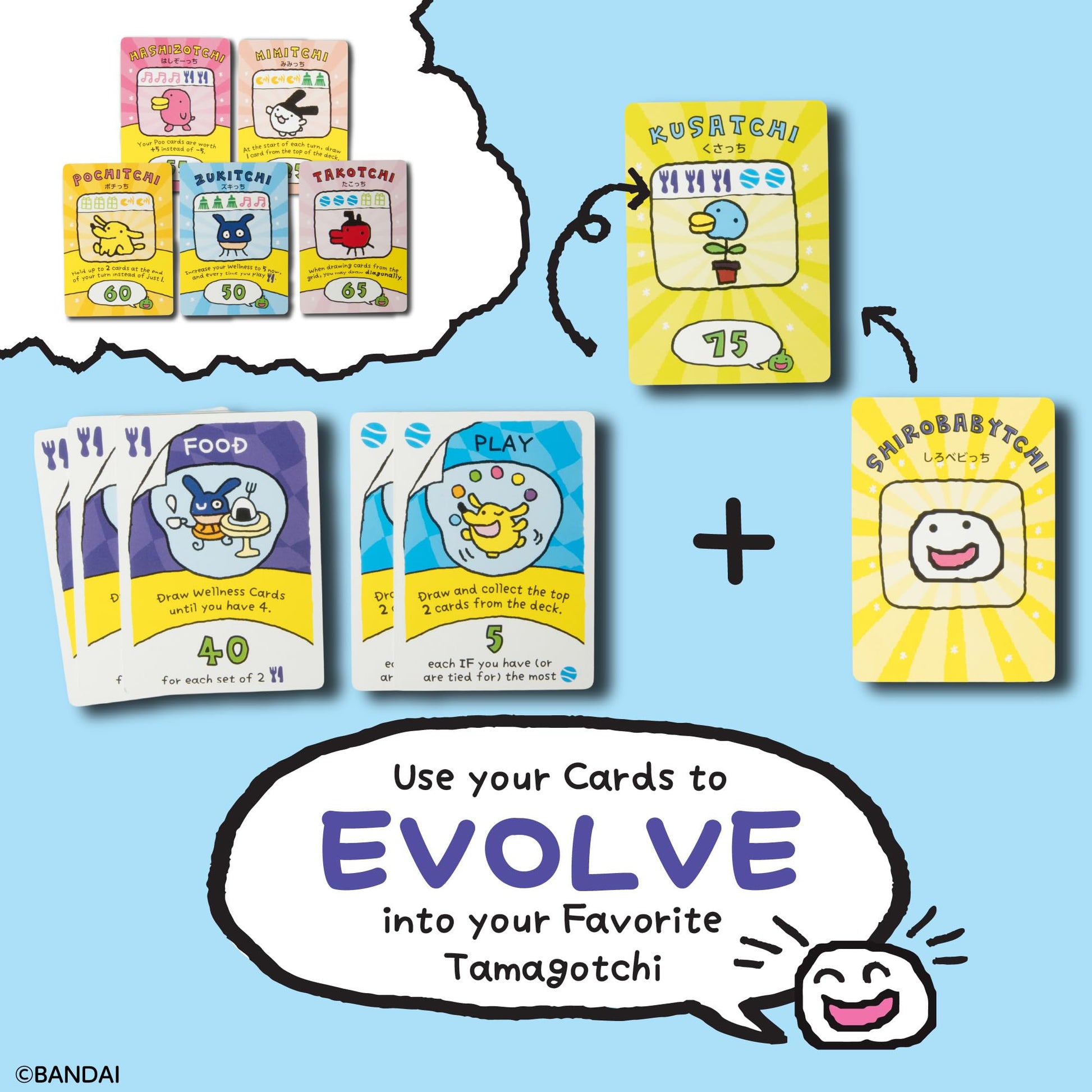 Tamagotchi Card Game for Kids & Families 8+ | 2-4 Player Strategy & Set Collection Game | Evolve Your Tamagotchi | Family Card Game Night | Official