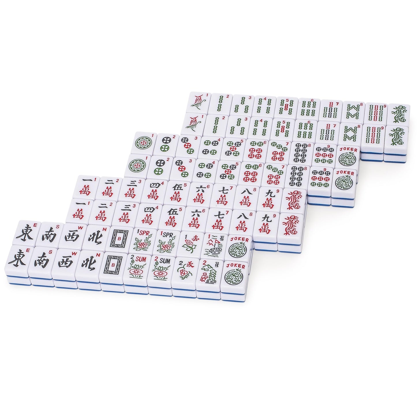 Yellow Mountain Imports American Mahjong Tiles, “Harbor Tide” - 166 Melamine Pieces with Chinese Characters, Western Letters & Numerals, Tiles-Only