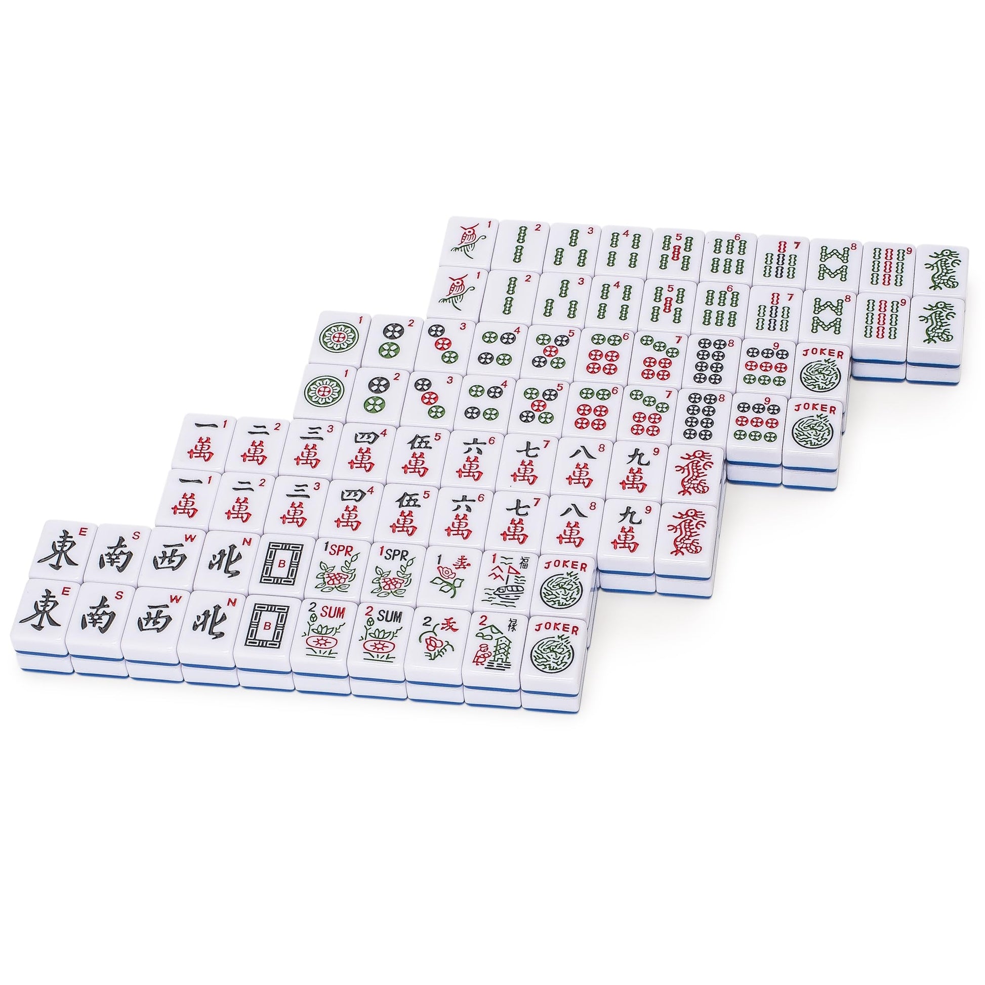 Yellow Mountain Imports American Mahjong Tiles, “Harbor Tide” - 166 Melamine Pieces with Chinese Characters, Western Letters & Numerals, Tiles-Only