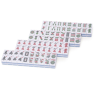Yellow Mountain Imports American Mahjong Tiles, “Harbor Tide” - 166 Melamine Pieces with Chinese Characters, Western Letters & Numerals, Tiles-Only