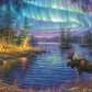 SUNSOUT INC - Northern Night - 1000 pc Jigsaw Puzzle by Artist: Abraham Hunter - Finished Size 19" x 30" Nature - MPN# 69632
