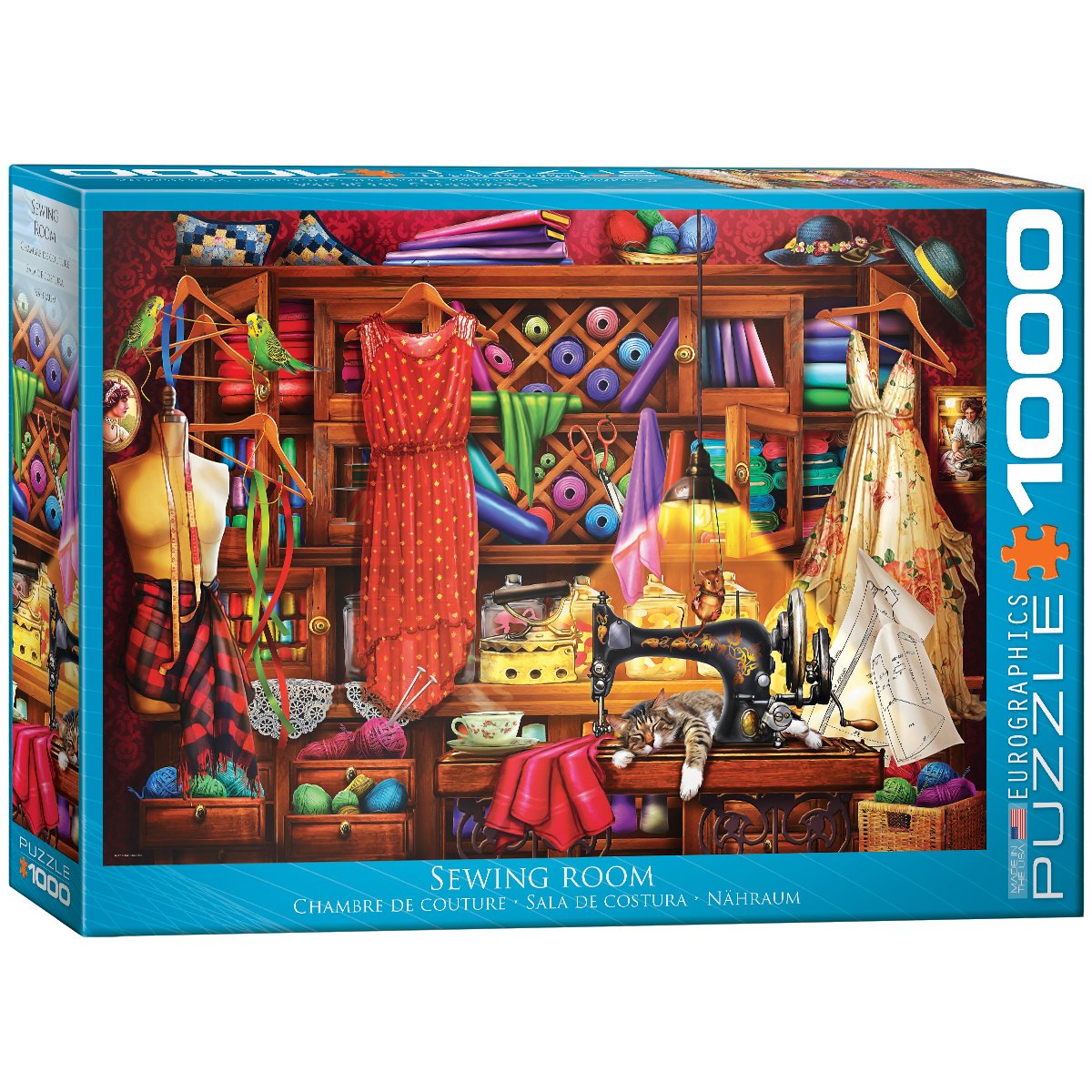 EuroGraphics (EURHR Sewing Craft Room 1000Piece Puzzle 1000Piece Jigsaw Puzzle , Blue