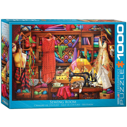 EuroGraphics (EURHR Sewing Craft Room 1000Piece Puzzle 1000Piece Jigsaw Puzzle , Blue