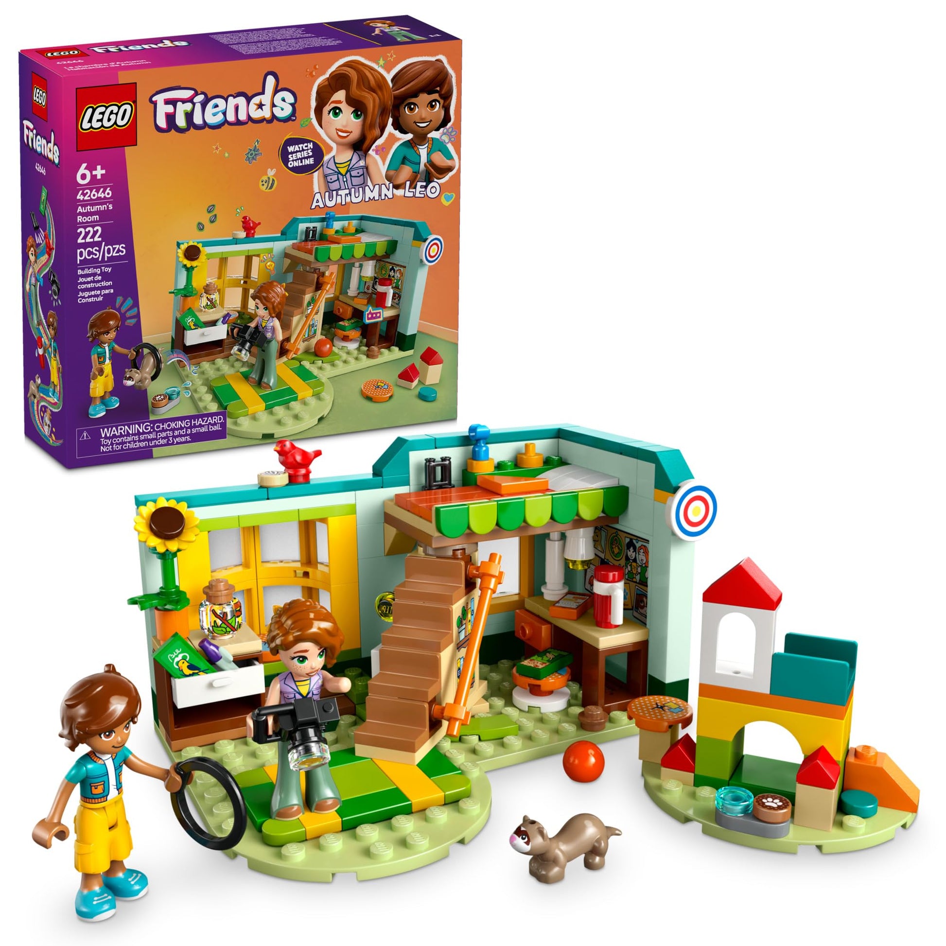 LEGO Friends Autumn’s Room Building Toy - Pretend Play Set for Kids, Girls and Boys, Ages 6+ - with 2 Minidolls, Bandit The Ferret, and Bird Figure -