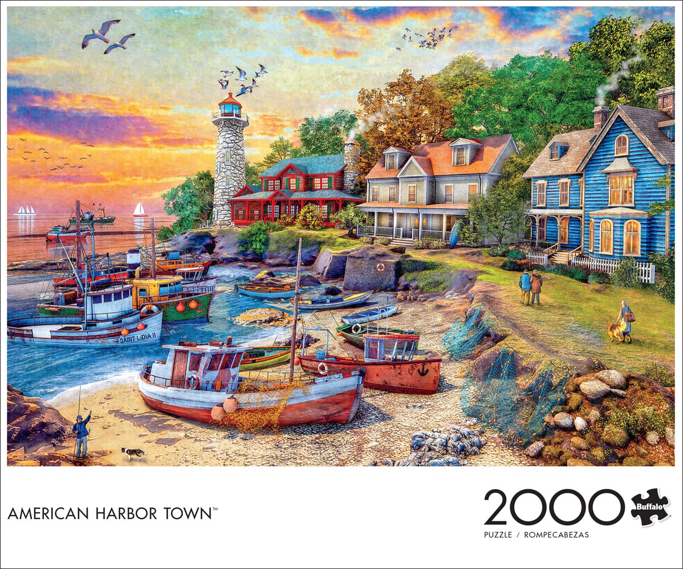 Buffalo Games - American Harbor Town - 2000 Piece Jigsaw Puzzle for Adults