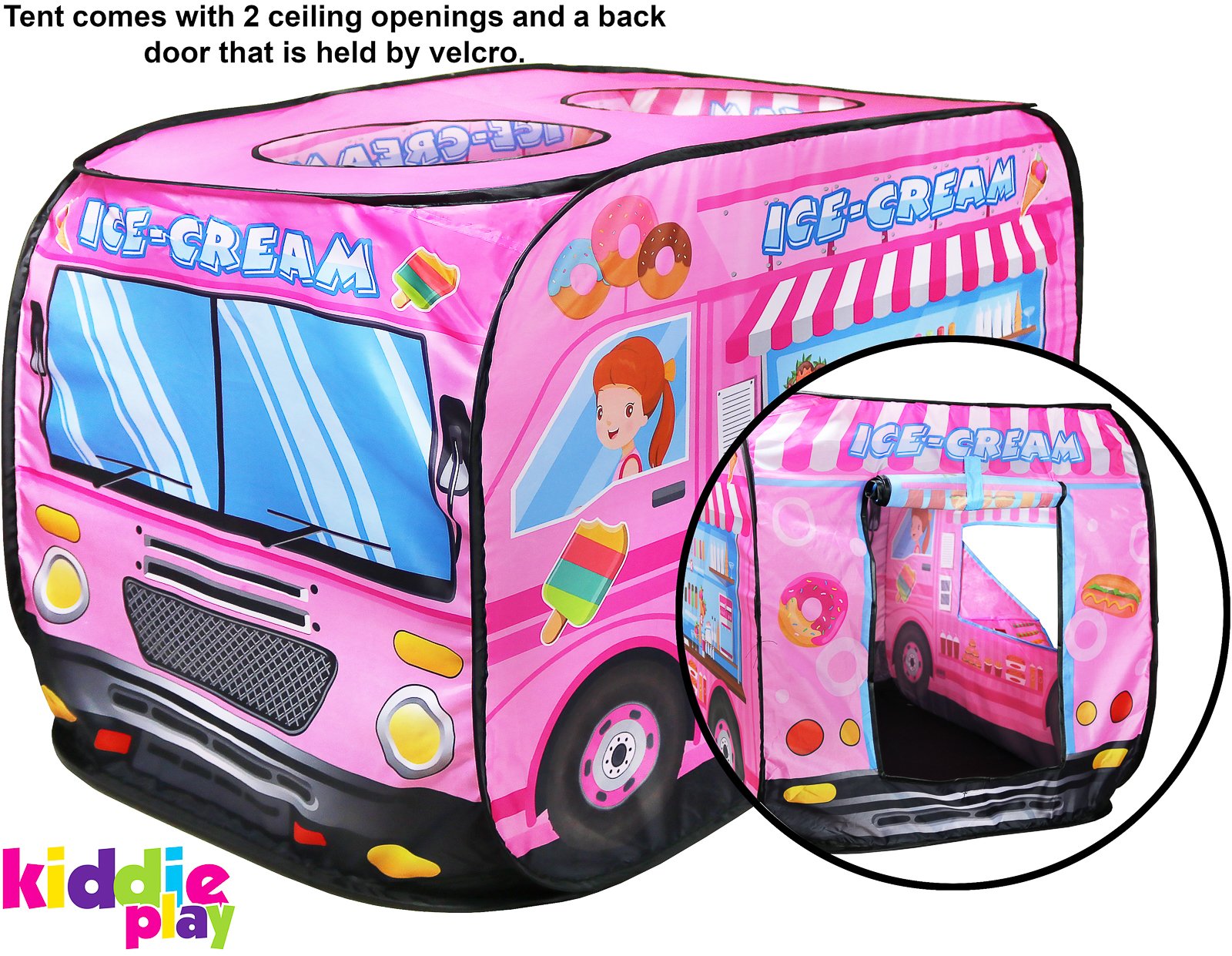 Kiddie Play Pop Up Play Tent for Kids Ice Cream Truck Playhouse