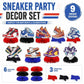9Pcs Sneaker Honeycomb Centerpieces for Table, Sneaker Party Decorations, Sport Shoes Themed Party Favors for Baby Shower Supplies and Birthday