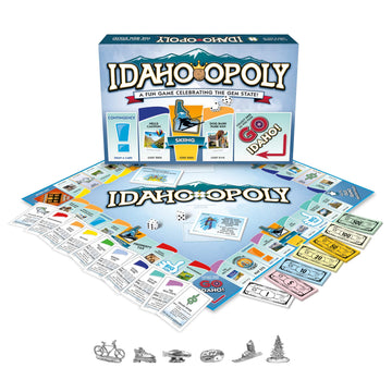 Late for The Sky Idaho-Opoly Board Game - Idaho State Themed Family Strategy, Opoly-Style Fun for 2-6 Players, Ages 8+, Traditional or Fast 1-Hour