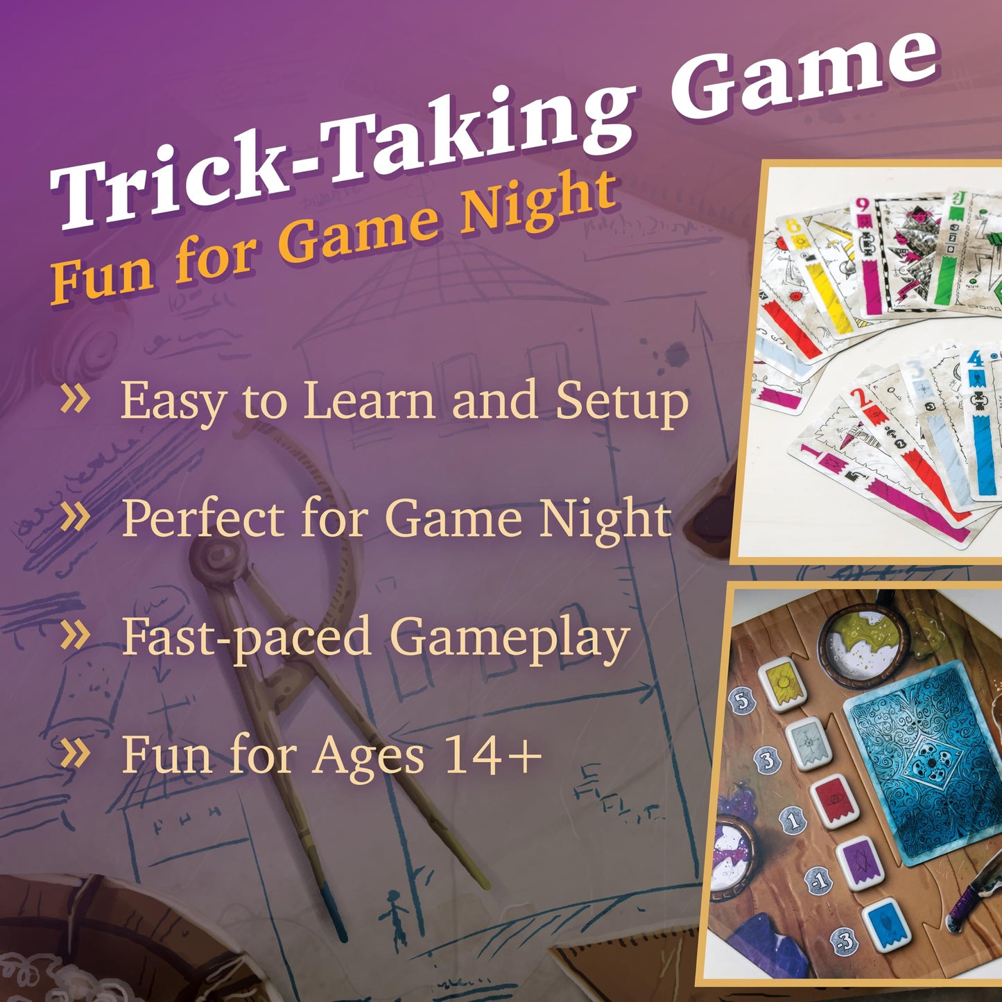 Thrones of Valeria Trick Taking Card Game - Fast and Fun Strategy Card Game with Card Powers and Game Twist - Family Fun for 3-6 players, ages 14+