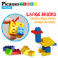 PicassoTiles 200 Piece Large Construction Brick Building Blocks STEM Bricks Toy Set Creative Learning Early Education Playset 5 Colors 4 Unique Shapes