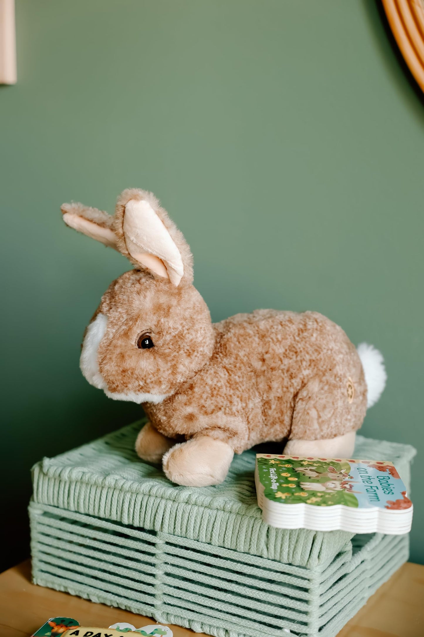 The Petting Zoo Rabbit Stuffed Animal Plushie, Gifts for Kids, Wild Onez Wildlife Animals, Brown Bunny Plush Toy 12 inches