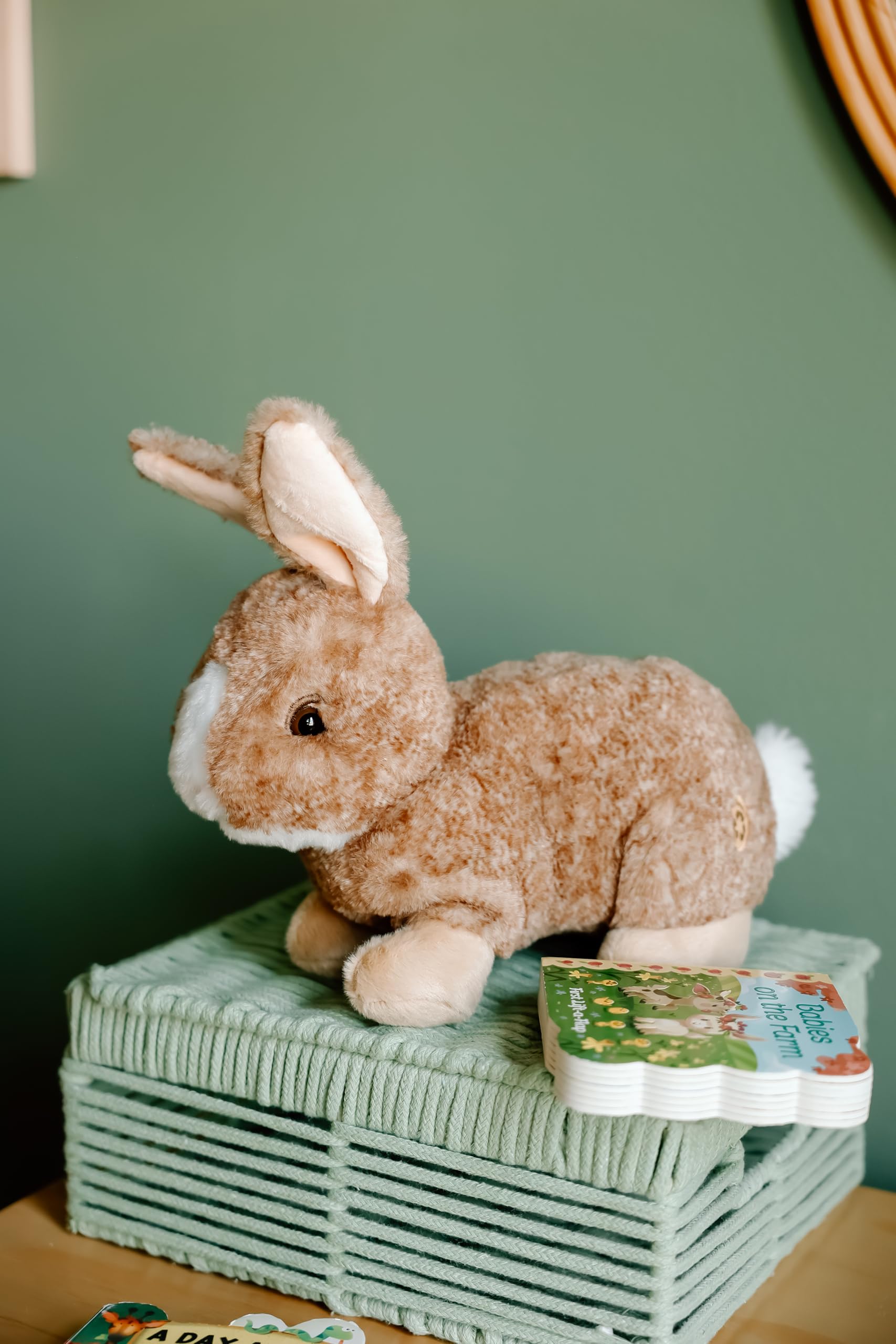 The Petting Zoo Rabbit Stuffed Animal Plushie, Gifts for Kids, Wild Onez Wildlife Animals, Brown Bunny Plush Toy 12 inches
