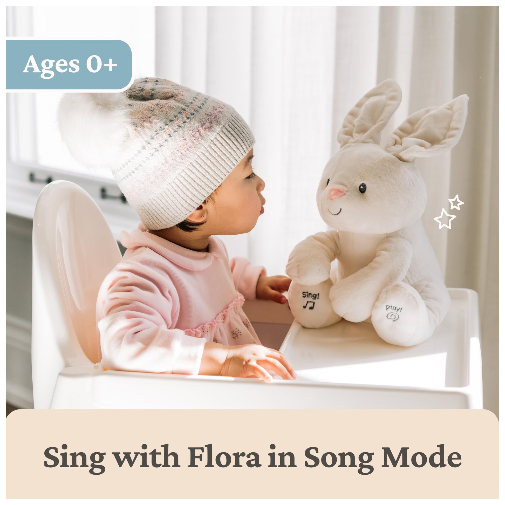 GUND Baby Flora Bunny 12-Inch Interactive Animated Musical Baby Toy