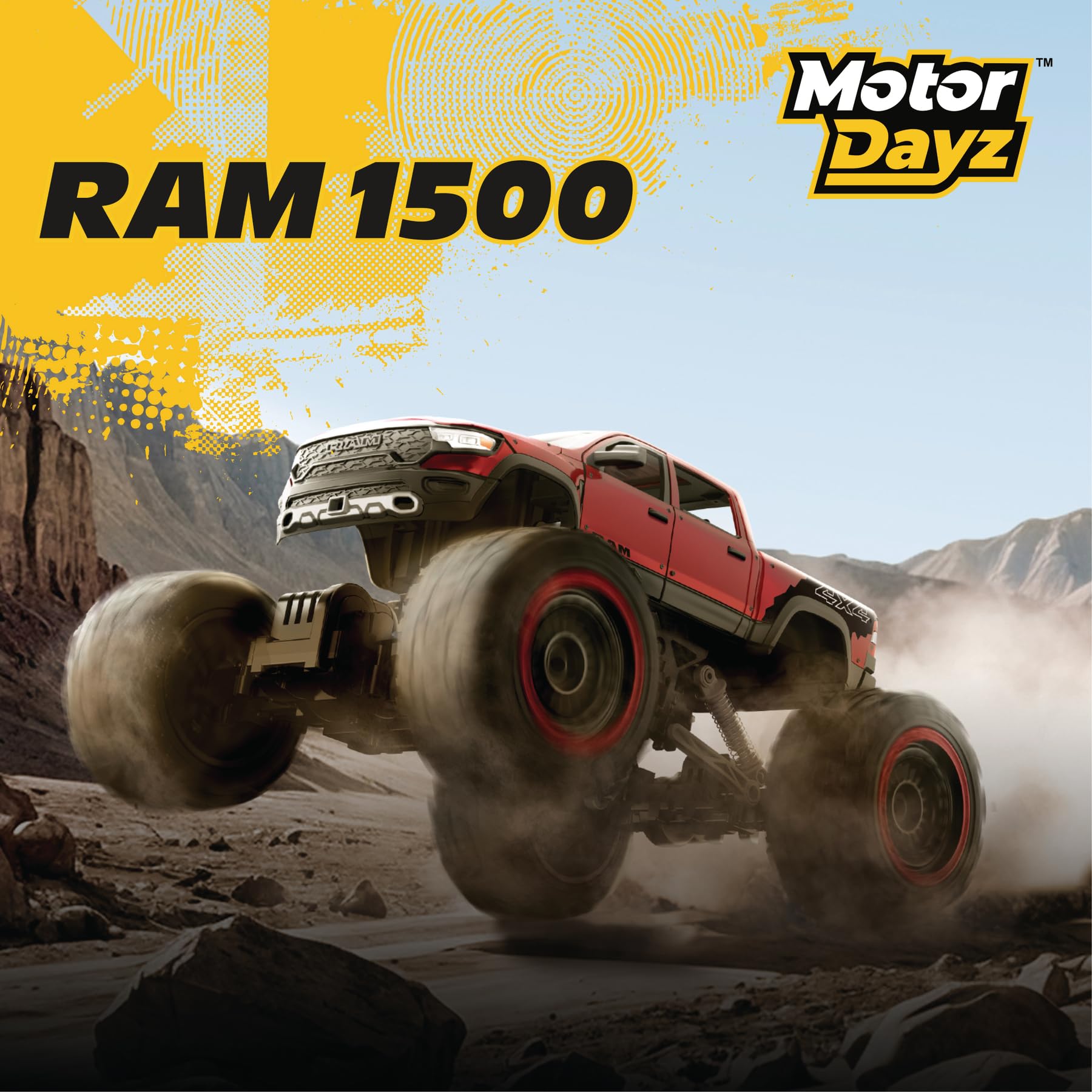 Motor Dayz RC 4WD Heavy Metal RAM 1500 Pickup Truck - 1:14 Scale, Officially Licensed Stamped Metal Body, 4x4 All-Wheel Drive, 2.4GHz Full-Function