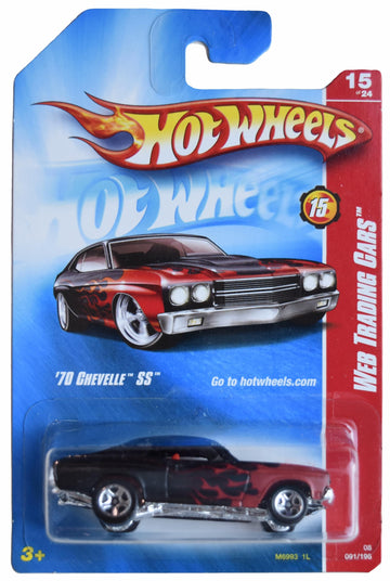 Hot Wheels '70 Chevelle SS, Web Trading Cars 15/24 [Black/red] 91/196