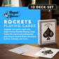 Regal Games [12 Decks] Rockets Bulk Playing Cards Set for Adults & Professionals - 310 GSM Linen Finish - Poker Cards for Blackjack, Euchre, Canasta