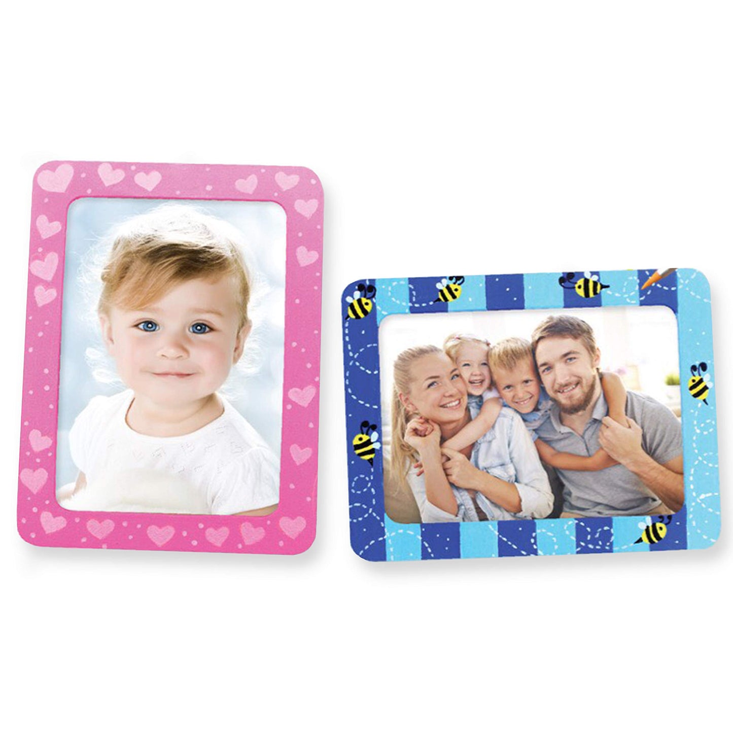 VHALE DIY Paint Your Own Picture Frame, 4 Sets of MDF Wood Photo Frames (5 x 7 inch) with Stand, for Children to Paint and Decorate, Classroom Arts