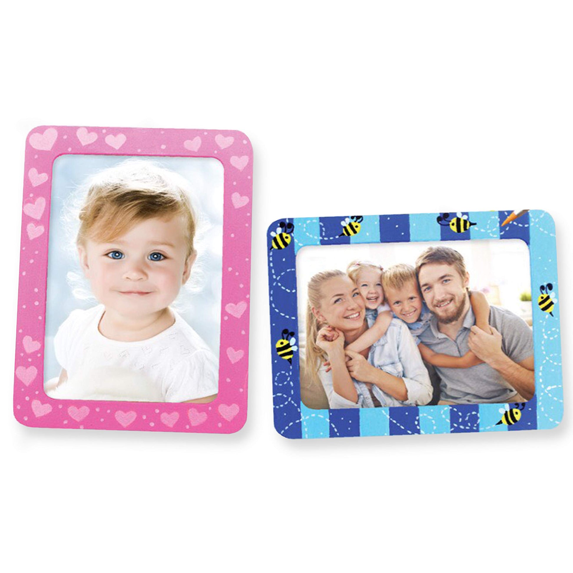 VHALE DIY Paint Your Own Picture Frame, 4 Sets of MDF Wood Photo Frames (5 x 7 inch) with Stand, for Children to Paint and Decorate, Classroom Arts