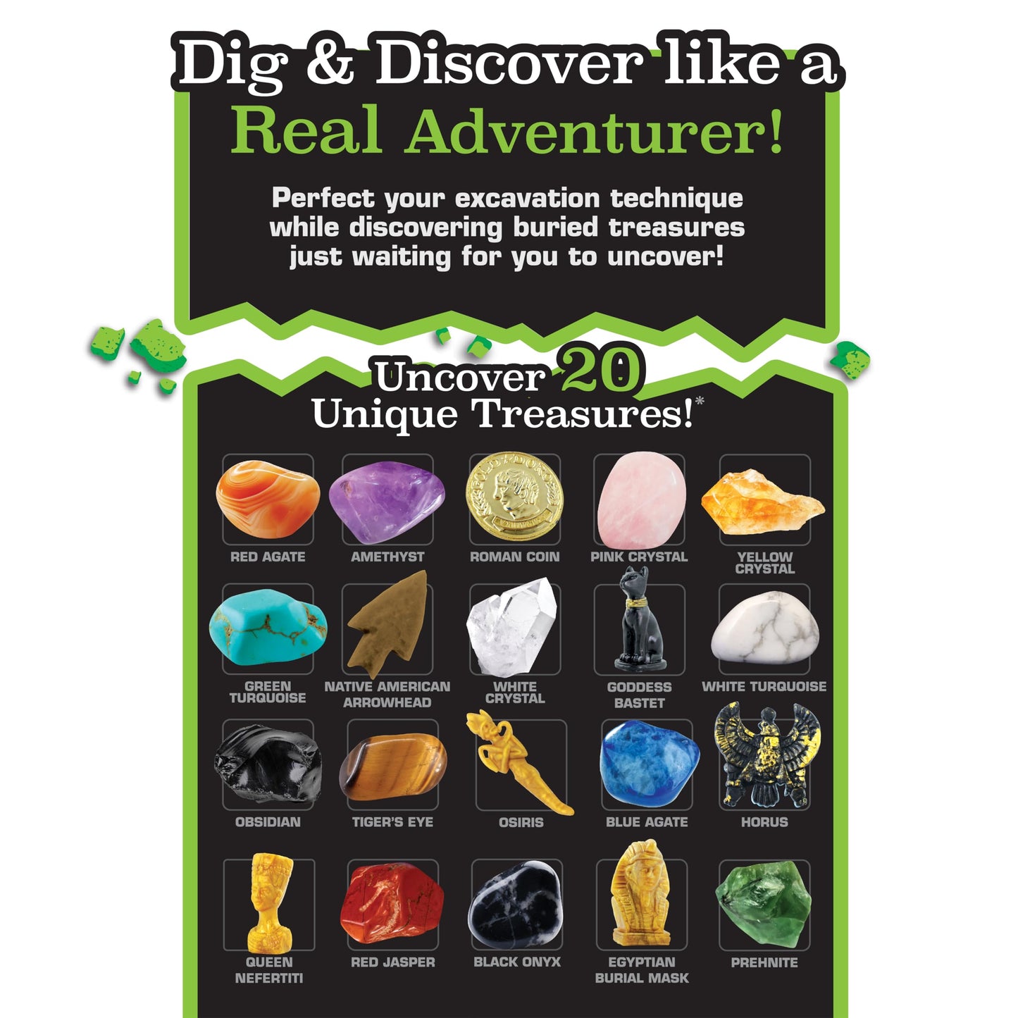 ArtSkills Hidden Treasures Dig Kit - Dig Up 20 Artifacts & Gemstones