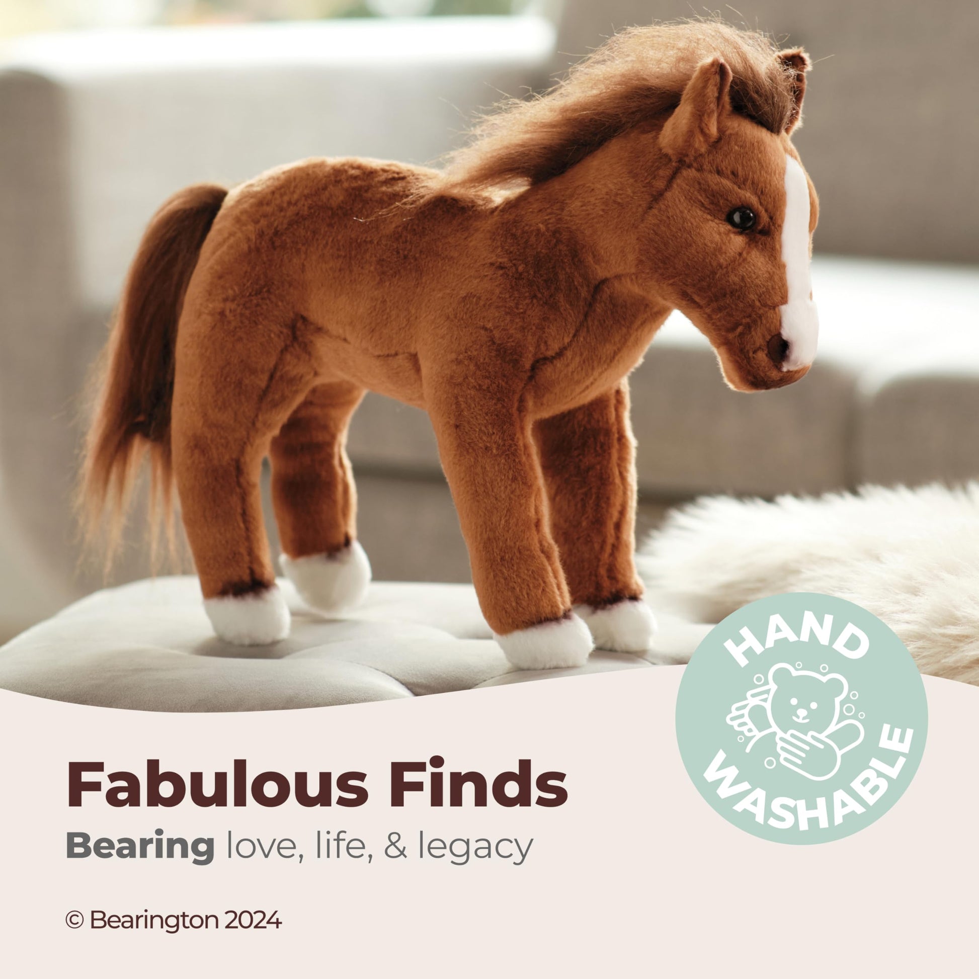 Bearington Collection Blaze Plush Stuffed Animal Brown Horse 13.5 inches - Horse Plush