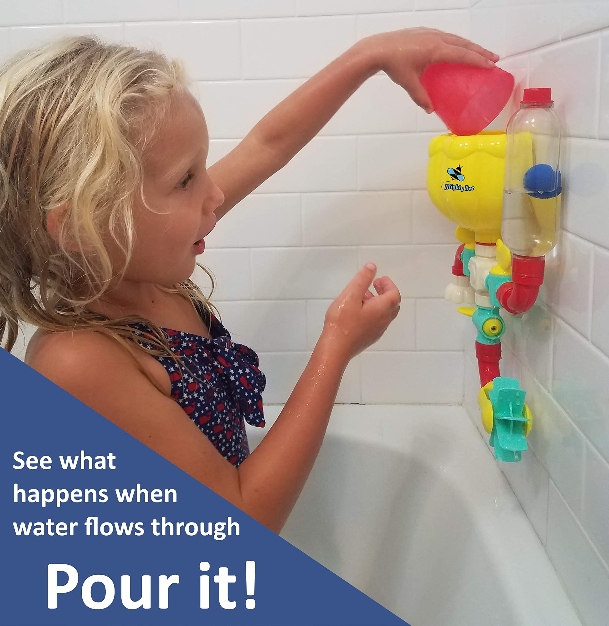 BubbleBee Bath Toys - 11 Piece Bath Toy Set, Top Selling Building STEM Toys, Toddler Bath Toys For Engaging Fun!