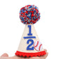 BEADED Baseball 1/2 Birthday Hat - Baseball Half/6 Month Birthday Decorations,Half Way To First Hat,Six Month Little Slugger Party Sign, (1/2)