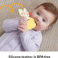 Fisher-Price Baby Toy Snuggle Bunny Teether, BPA-Free Sensory Activity for Developmental Play for Newborns Ages 3+ Months